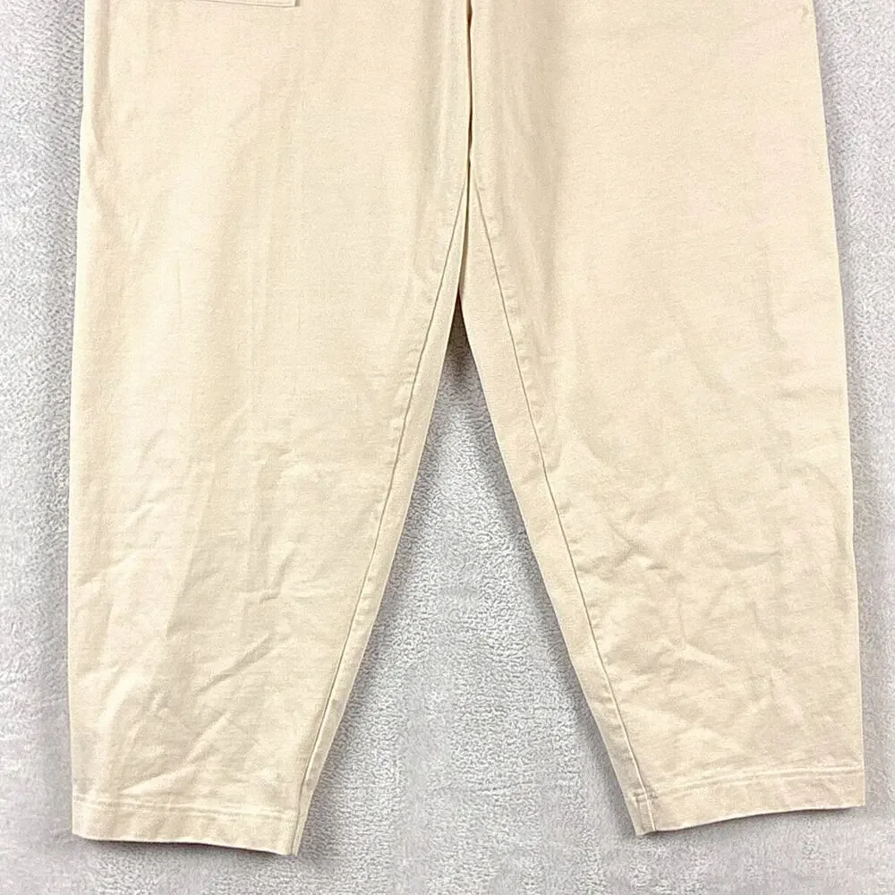 Vuori Pants Womens XL Cream Mackenzie Elastic Waist Preppy Minimalist Yoga Gym